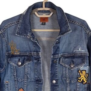 Lauren Ralph Lauren CROWN CRESTS Patchwork Logo denim Jeans Jacket Small Petite
